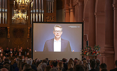 Bayerns Wissenschaftsminister Markus Blume übermittelte einen Gruß per Video.