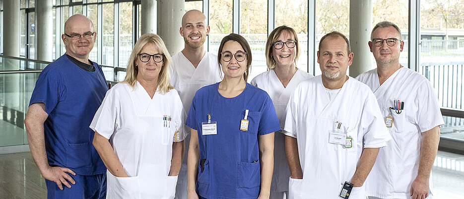 Das Pflegeteam der Isotopenstation M63 in der Würzburger Nuklearmedizin.