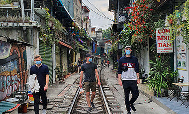 So ungestört wie hier kann man Hanois berühmte Train Street normalerweise nicht besichtigen.