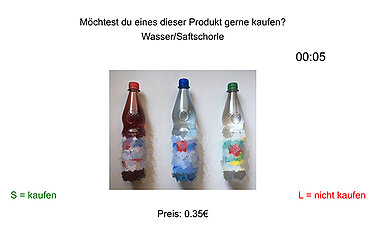 An example from the laboratory experiments on impulsive buying behaviour: The subjects could decide to buy different goods with their financial reward for the experiment. However, they had to do this partly under time pressure or under other cognitive stress.