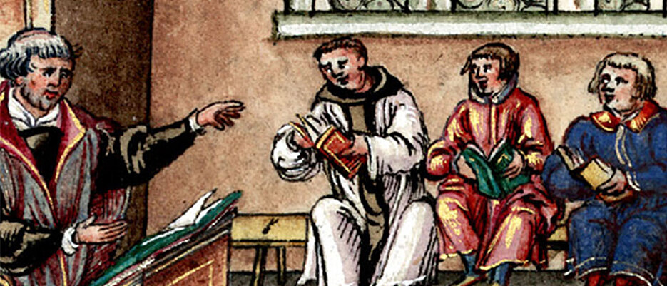 Illustration aus der Bischofschronik des Lorenz Fries, 1582.