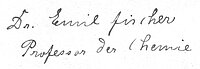 Signature of Emil Fischer