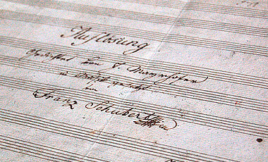 Handschriftliche Notiz von Franz Schubert. (Foto: Marco Bosch)