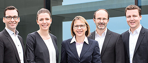 Das Team des Career Centre (von links): Krischan Brandl, Dr. Daniela Seybold, Dr. Annette Retsch, Dieter Schilling und Steffen Eichhorn. (Foto: Daniela Hütter)