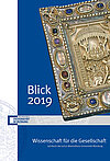 Titelbild des Jahrbuchs 2019 der Uni Würzburg: Einband des Kiliansevangeliars mit Elfenbeinschnitzereien