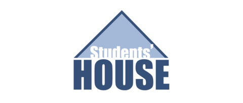 Logo des Referats Students' House: der Name mit einem Dreieck wie ein Dach über der Schrift