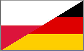 Collage aus deutscher und polnischer Flagge