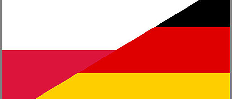 Collage aus deutscher und polnischer Flagge