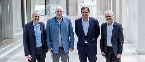 The Executive Board of the alliance (from left): Ralf Bargou (Würzburg), Matthias W. Beckmann (Erlangen), Tobias Pukrop (Regensburg), and Martin Trepel (Augsburg). 