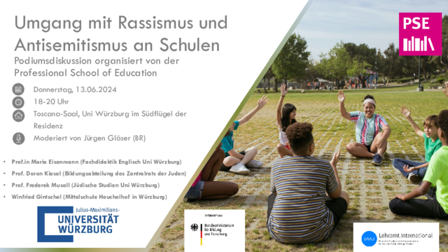 Flyer - Podiumsdiskussion: Umgang mit Rassismus an Schulen