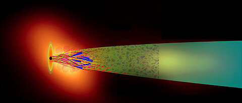 The centre of quasar 3C279 emits flickering gamma radiation, which is characteristic of the phenomenon of magnetic reconnection.