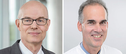 Torsten Blunk (links) und Martin Fassnacht leiten seit Mai 2020 den Forschungsverband Tumordiagnostik für individualisierte Therapie FORTiTher.