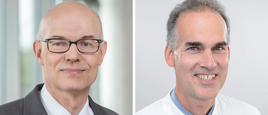 Torsten Blunk (links) und Martin Fassnacht leiten seit Mai 2020 den Forschungsverband Tumordiagnostik für individualisierte Therapie FORTiTher.