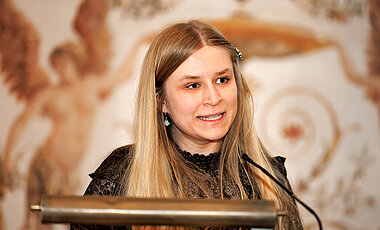 Anastasiya Grinko bei ihrer Dankesrede.