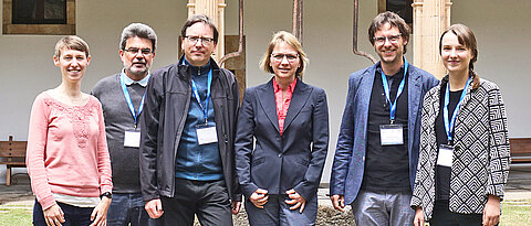 The JMU team at the meeting of the Coimbra Group in Salamanca (from left): Nicola Seitz, Stephan Schröder-Köhne, Marcus Holtz, Annette Retsch, Florian Evenbye und Kristina Förster. Not pictured: Alois Palmetshofer. (Photo: Diana Afrashteh, University o