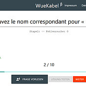Nutzer von WueKabel können sich jede Vokabel laut vorlesen lassen und beim Hören sofort die richtige Aussprache üben.