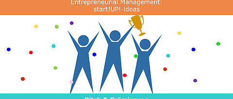 Flyer zum Ideenwettbewerb "Entrepreneurial Management: start!UP!-ideas"