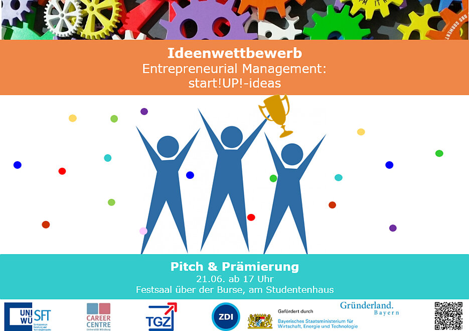 Flyer zum Ideenwettbewerb "Entrepreneurial Management: start!UP!-ideas"