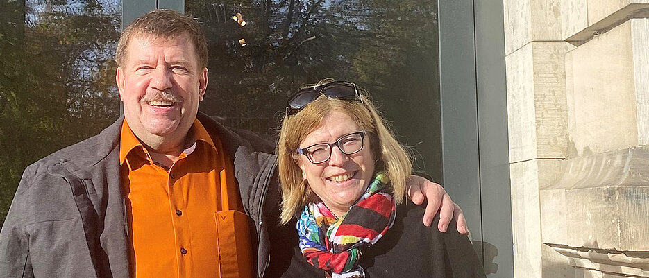 Christoph Selle mit Partnerin Ursula beim Besuch der Sanderuni im November 2022. 