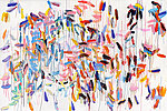 Ursula Jüngst: Den Himmel wollen. 2025, Öl auf Leinwand, 160 x 240 cm. (Bild: Ursula Jüngst / Foto André Mischke, Universität Würzburg)