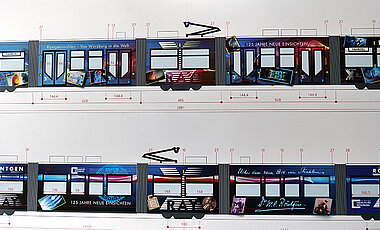 Das Design der "Röntgen-Straßenbahn" stammt von Stadtgrafiker Markus Westendorf.