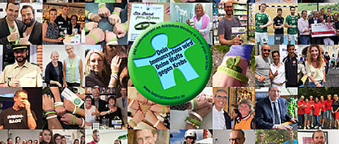 Eine Collage zeigt einige der bisherigen Unterstützer und Aktionen der Crowdfunding-Kampagne "Dein Immunsystem wird Deine Waffe gegen Krebs". (Bild: Hilfe im Kampf gegen Krebs e.V.)