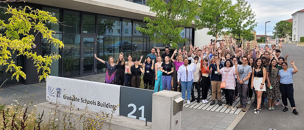 Gruppenbild der Graduate School of Life Sciences der Uni Würzburg während der Welcome Week.