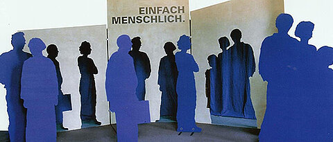 Motiv zur Wanderausstellung "Einfach menschlich. Von Menschen und Süchten". (Bild: Verein S.u.G.)