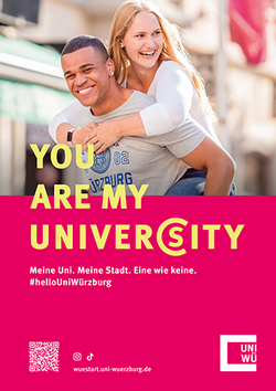 Anzeigenmotiv Abiturzeitung "You are my University" Hotpink Hochformat