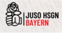 Logo der Jusos: Hand mit Rose