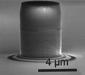 Elektronenmikroskop-Aufnahme der in Würzburg entwickelten Nanolaser. (Foto: Sven Höfling)