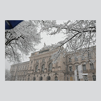 Uni am Sanderring im Schneetreiben. Foto Robert Emmerich