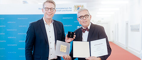 Markus Blume (l.) und Matthias Frosch bei der Feier in München am 30. Juni 2023.